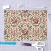 Vintage Rose & Bird Pattern Romantic Art Nouveau Seidenpapier (Handwerk)