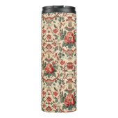 Vintage Rose & Bird Pattern Romantic Art Nouveau Thermosbecher (Rückseite)