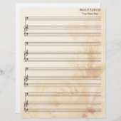 Vintage Rose Blank Sheet Music Bass Clef (Vorne/Hinten)
