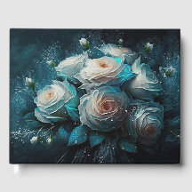 Vintage Rose Blau und Weiß