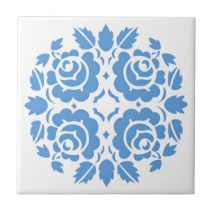 Vintage Rose Blauer Blume Fliese