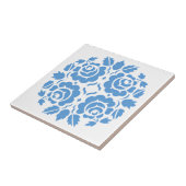 Vintage Rose Blauer Blume Fliese (Seite)