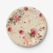 Vintage Rose Bluepapier Party Teller (Vorderseite)