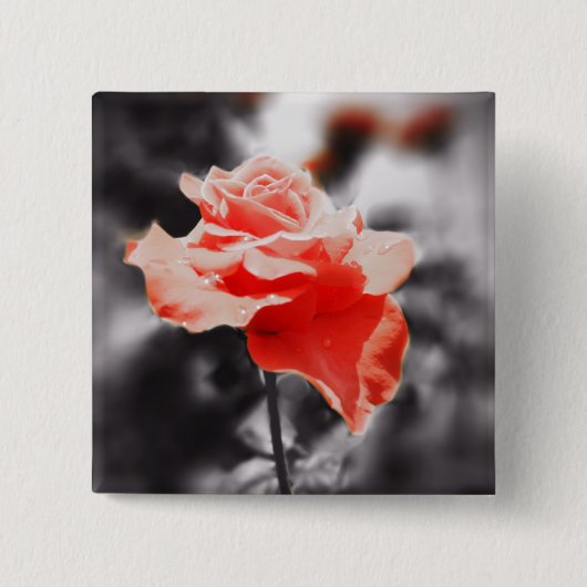 Vintage Rose Blume #2 Button (Vorderseite)