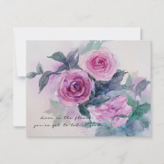 Vintage Rose Blume Aquarellfarben Einladungskarte Einladung