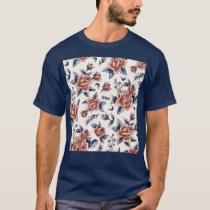 Vintage Rose Blume Blumenfrühling Sommermuster T-Shirt