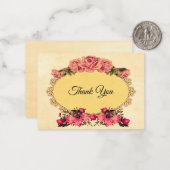 Vintage Rose Blume Danke Karten (Vorderseite/Rückseite Beispiel)