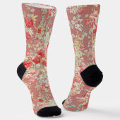 Vintage Rose Blume Fun Socks Socken (Gewinkelt)