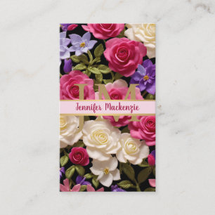 Vintage Rose Blume Gold Hübsch Rosa Lila Visitenkarte