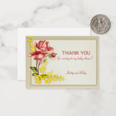 Vintage Rose Blume Vielen Dank Mitteilungskarte (Vorderseite/Rückseite Beispiel)