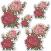 Vintage Rose Blume Vinyl Contour Stickers Aufkleber (Vorderseite)