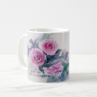 Vintage Rose Blume Wasserfarben Art Tasse Cup