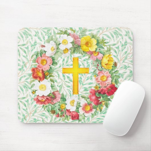 Vintage Rose Blumendraht-Crossmousepad Mousepad (Mit Mouse)