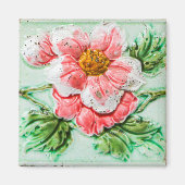 Vintage Rose Blumenfolie Magnet (Vorne)