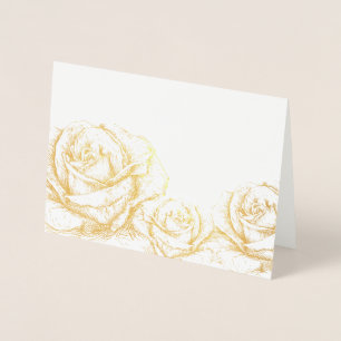 Vintage Rose Blumengolddekoration Folienkarte