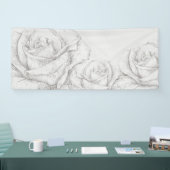 Vintage Rose Blumengrau dekorativ Banner (Messe)