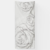 Vintage Rose Blumengrau dekorativ Banner (Vertikal)