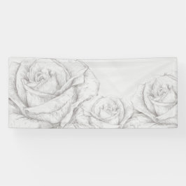 Vintage Rose Blumengrau dekorativ Banner