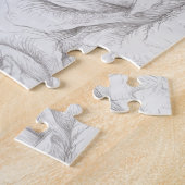 Vintage Rose Blumengrau dekorativ Puzzle (Seite)