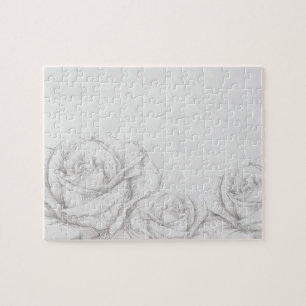 Vintage Rose Blumengrau dekorativ Puzzle