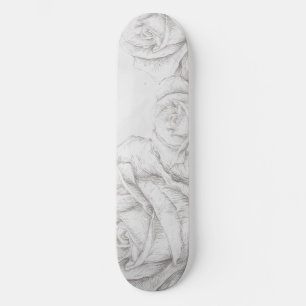 Vintage Rose Blumengrau dekorativ Skateboard