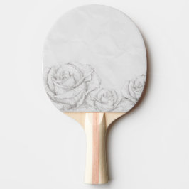 Vintage Rose Blumengrau dekorativ Tischtennis Schläger