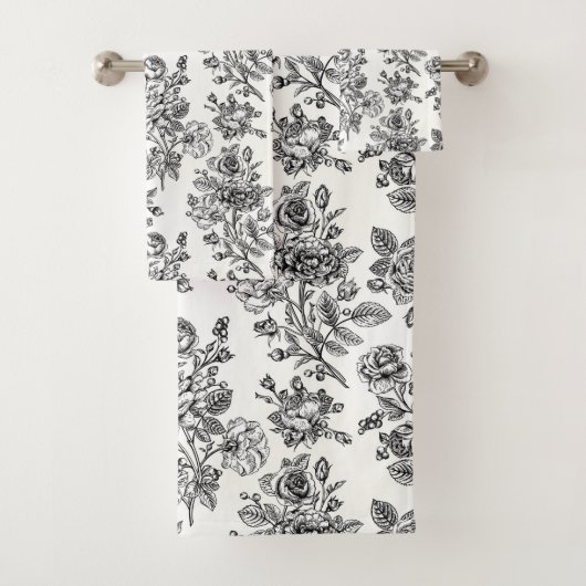 Vintage Rose Blumenmuster Badhandtuch Set (Insitu)