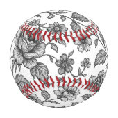 Vintage Rose Blumenmuster Baseball (Rückseite)