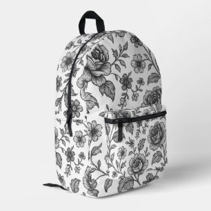 Vintage Rose Blumenmuster Bedruckter Rucksack