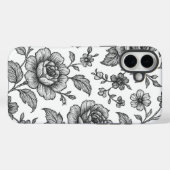 Vintage Rose Blumenmuster Case-Mate iPhone Hülle (Rückseite (Horizontal))