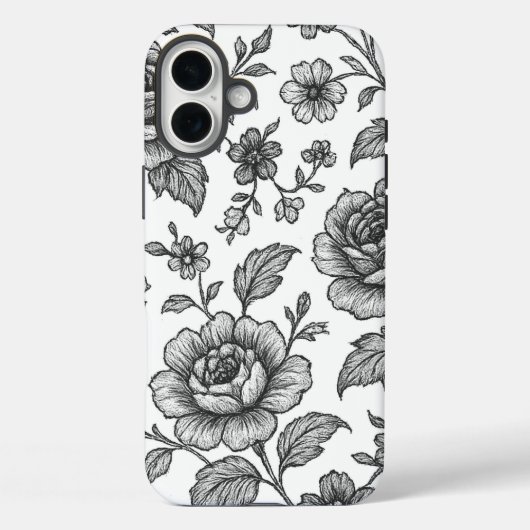 Vintage Rose Blumenmuster Case-Mate iPhone Hülle (Rückseite)
