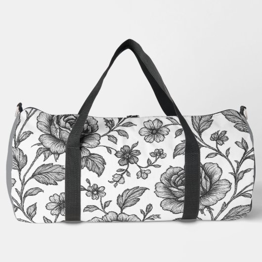 Vintage Rose Blumenmuster Duffle Bag (Vorderseite)