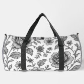 Vintage Rose Blumenmuster Duffle Bag (Rückseite)
