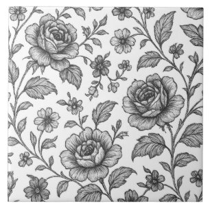 Vintage Rose Blumenmuster Fliese