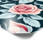 Vintage Rose Blumenmuster Fotodruck (Ecke)