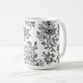 Vintage Rose Blumenmuster Kaffeetasse (VorderseiteRechts)