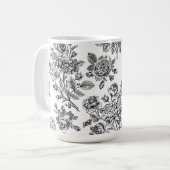 Vintage Rose Blumenmuster Kaffeetasse (Vorderseite Links)