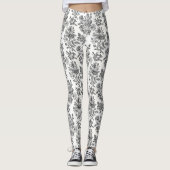 Vintage Rose Blumenmuster Leggings (Vorderseite)