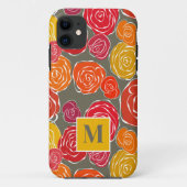 Vintage Rose Blumenmuster Monogramm Case-Mate iPhone Hülle (Rückseite)