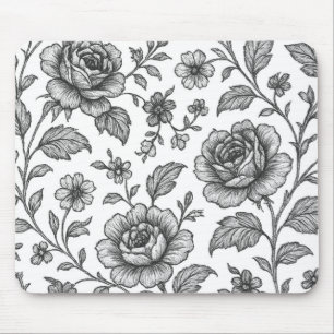 Vintage Rose Blumenmuster Mousepad