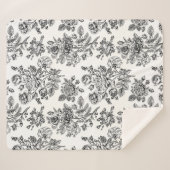 Vintage Rose Blumenmuster Sherpadecke (Vorderseite (Horizontal))