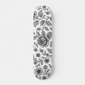Vintage Rose Blumenmuster Skateboard (Vorne)