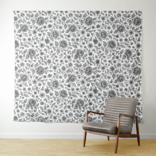 Vintage Rose Blumenmuster Wandteppich