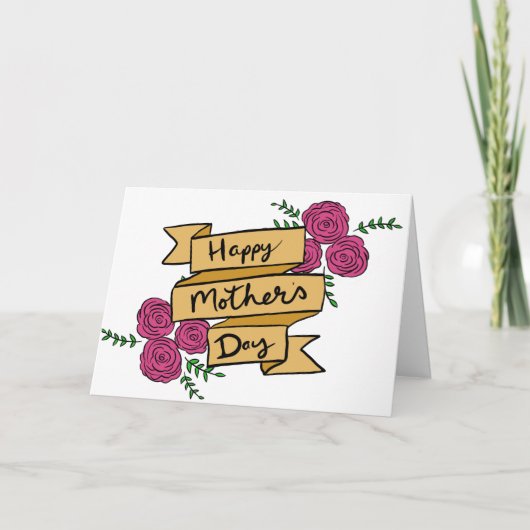 Vintage Rose Blumenmutter Karte (Vorderseite)