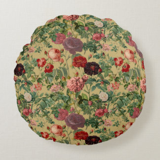 Vintage Rose Boho Rundkissen - Dekoration Rundes Kissen