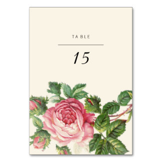 Vintage Rose Boho Wedding Tischnummer