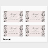 Vintage Rose Border Pink Wedding Stickers (Blatt)