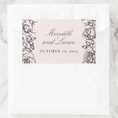 Vintage Rose Border Pink Wedding Stickers (Tasche)