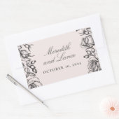 Vintage Rose Border Pink Wedding Stickers (Umschlag)
