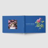 Vintage Rose Botanisches Navy-Blue-Foto Gästebuch (Voll)